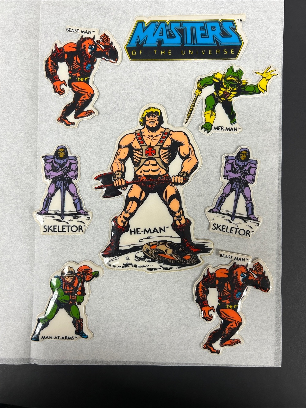 Vintage 1980’s HE-MAN MASTERS OF THE UNIVERSE  off sheet puffy stickers